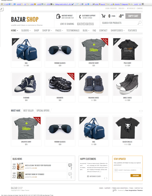 Mẫu web bán hàng bazarhop