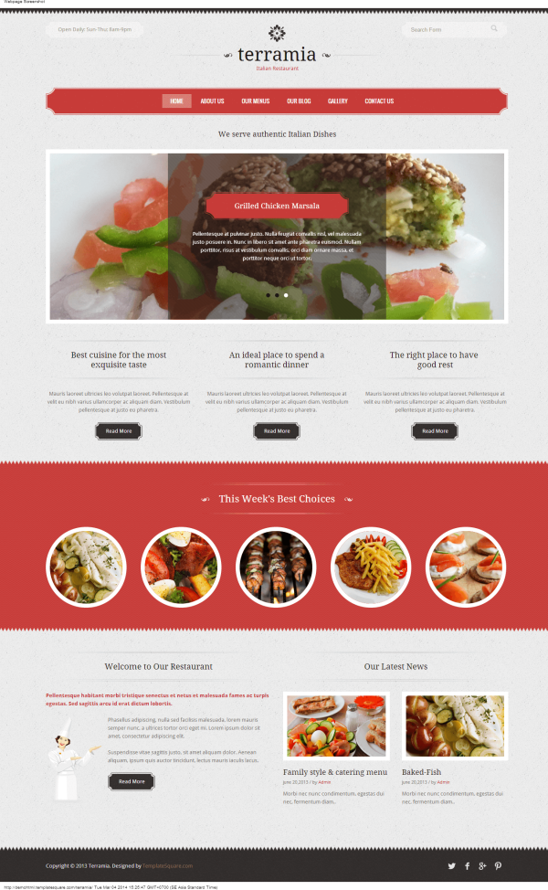 Thiết kế web cafe Terramia