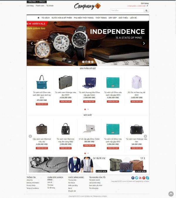 Mẫu web bán hàng Company