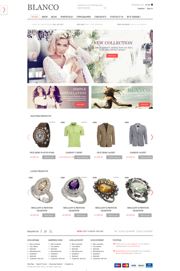 Mẫu web bán hàng thời trang Blanco