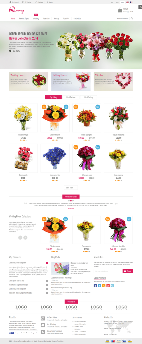 Mẫu web bán hoa chuyên nghiệp Cherry